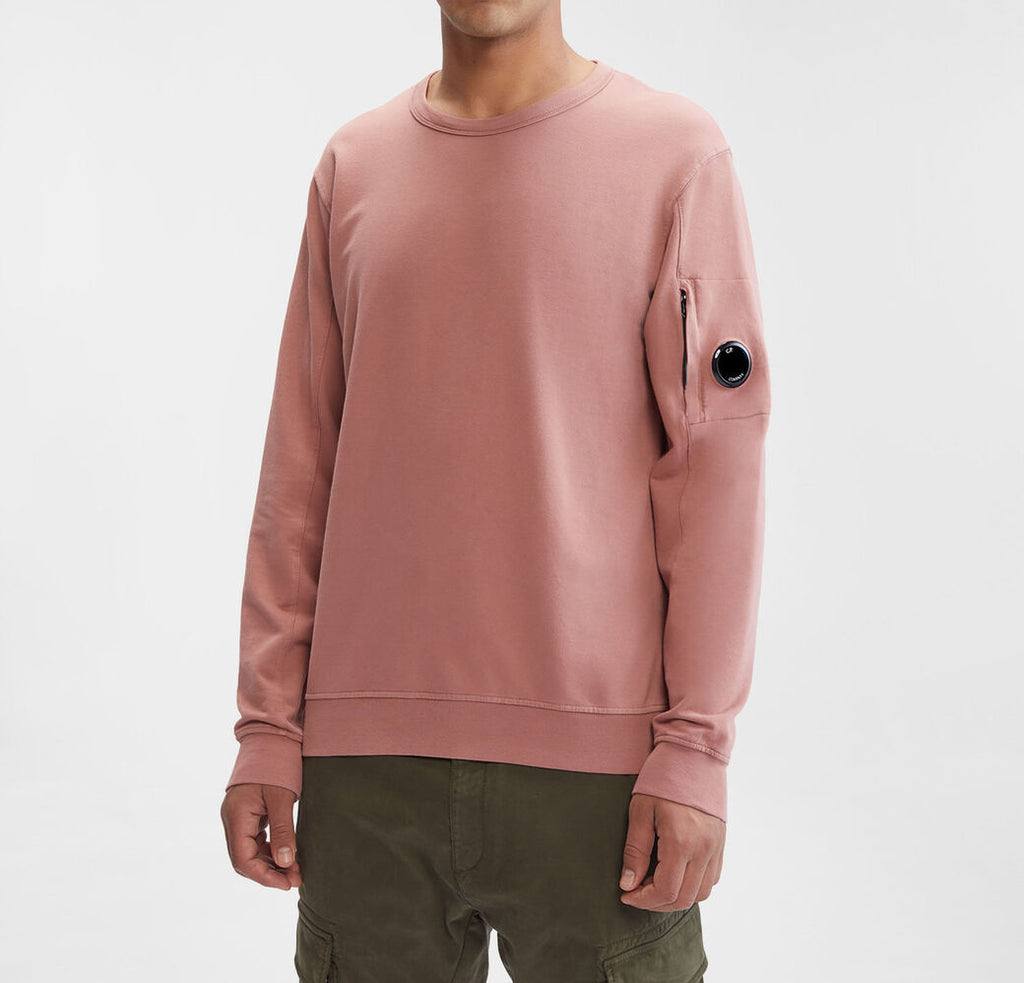 CP Company Light Fleece Garment Dyed Sweatshirt Pink