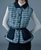 Mackage Francine-TW Mix Media Light Down Tweed Vest Sky Blue Multi