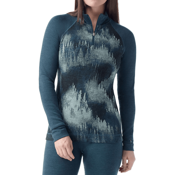 Smartwool Women's Thermal Merino Base Layer 1/4 Zip Twilight Foggy Pines