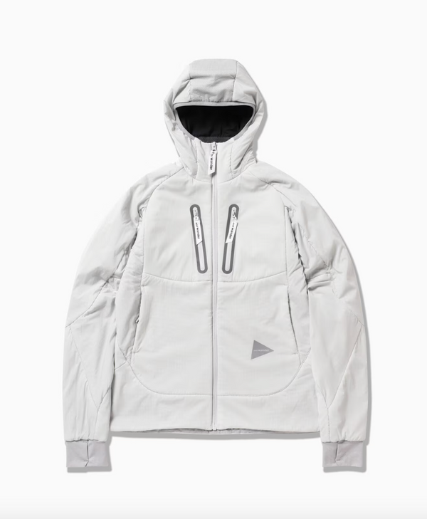 And Wander Alpha AIR Hoodie Light Gray